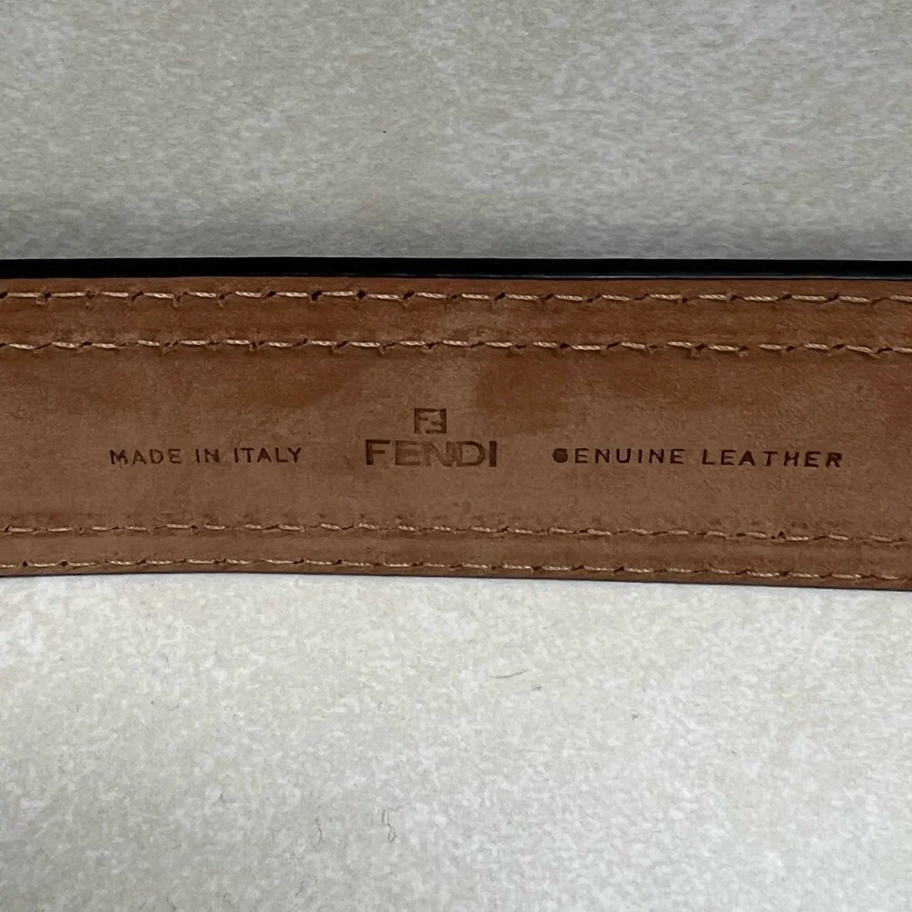 Fendi Wide Leopard Print Leather Belt Size 80/32 - Picture 7 of 13